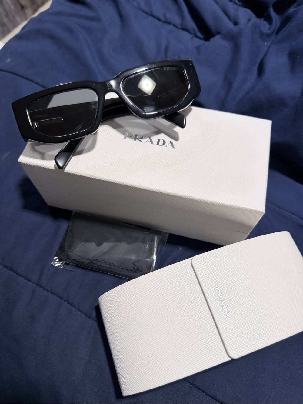 Prada Black Rectangular Men’s / Women Sunglasses
